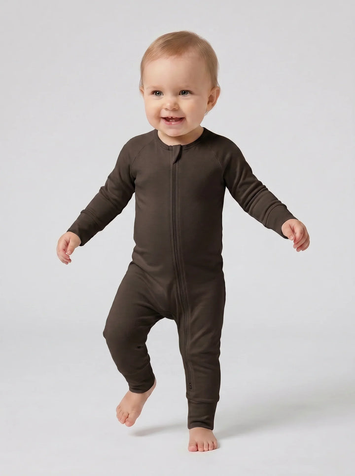 Espresso Bamboo Convertible Zippered Romper