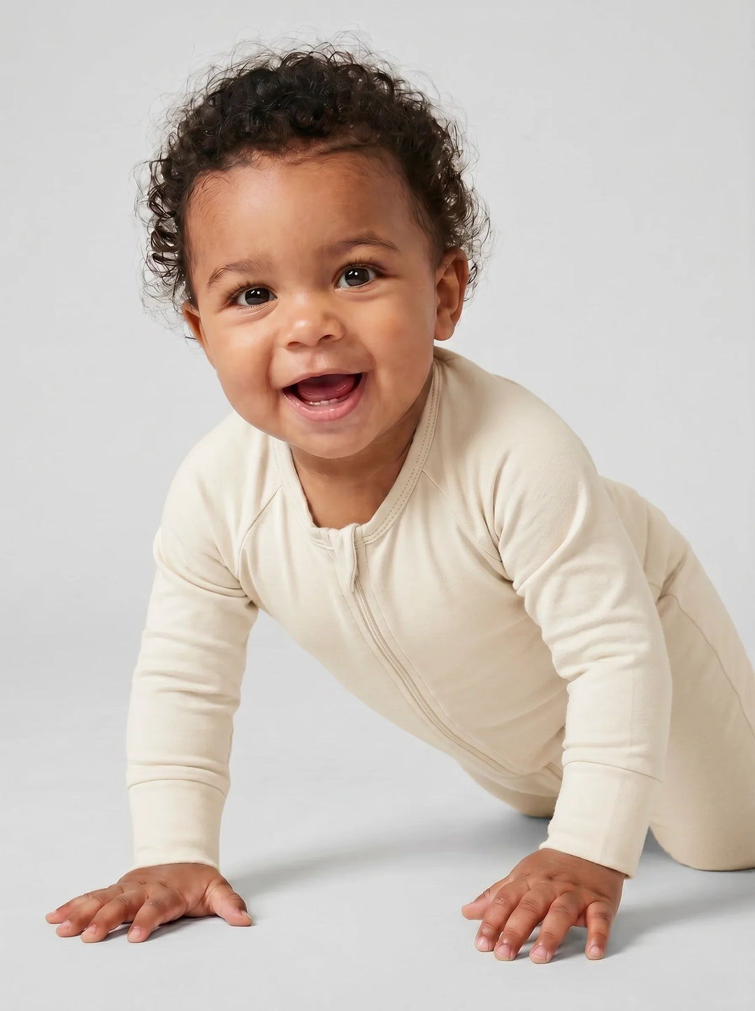 Oat Bamboo Convertible Zippered Romper