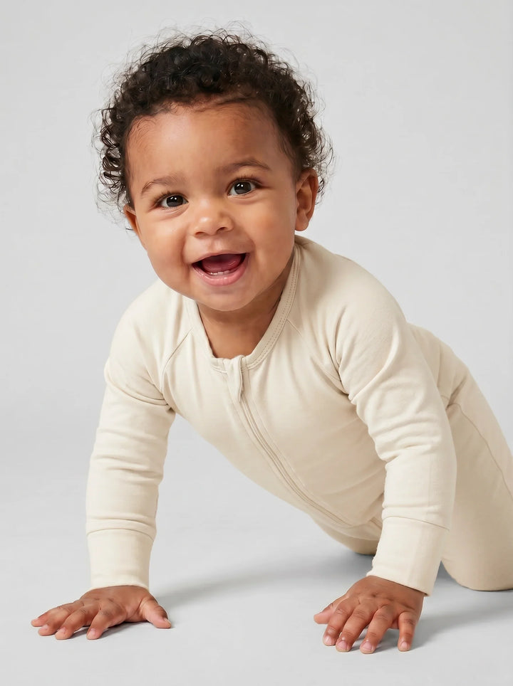Oat Bamboo Convertible Zippered Romper