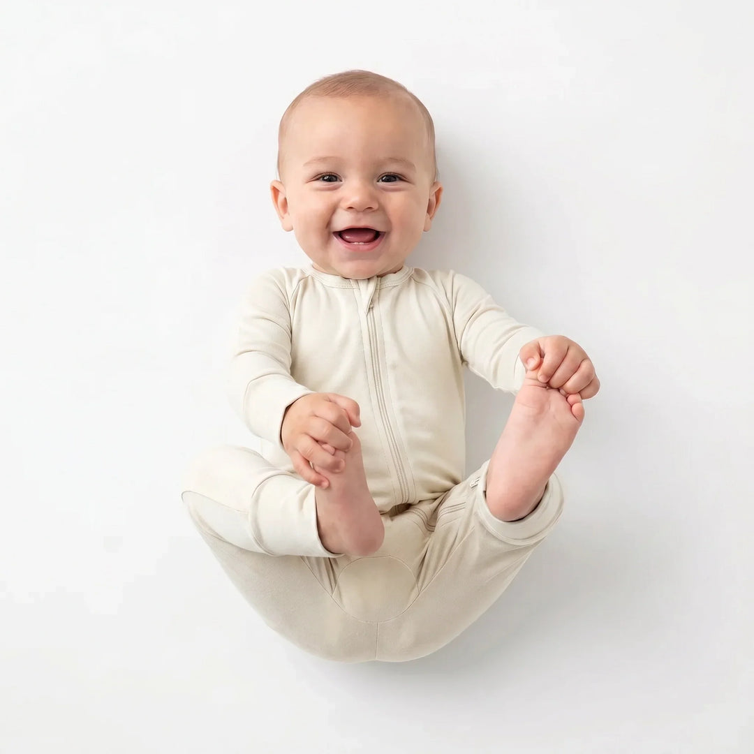 Oat Bamboo Convertible Zippered Romper