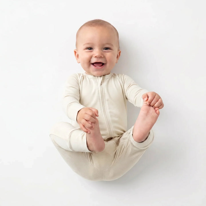 Oat Bamboo Convertible Zippered Romper