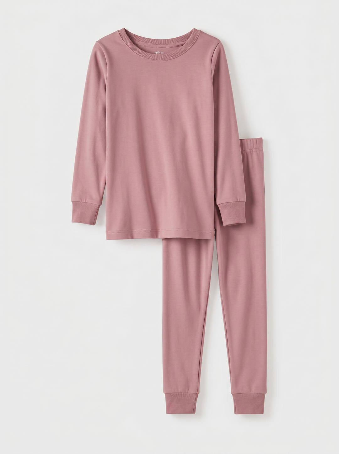 Solid Color Bamboo Two Piece Long Sleeve Pajama Set