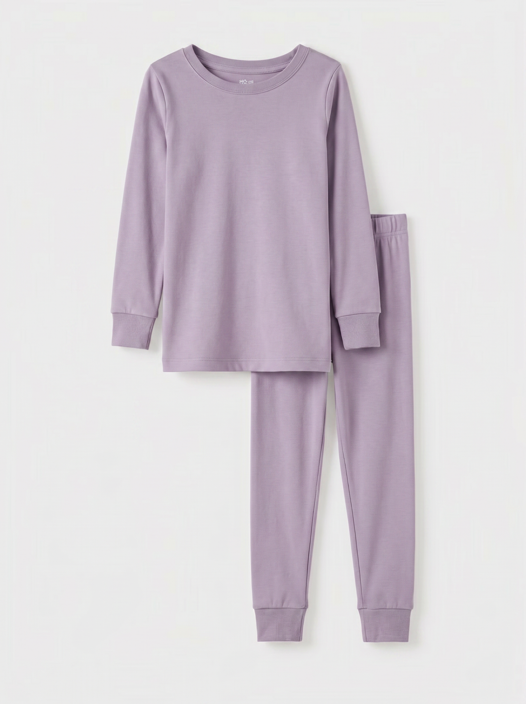 Solid Color Bamboo Two Piece Long Sleeve Pajama Set