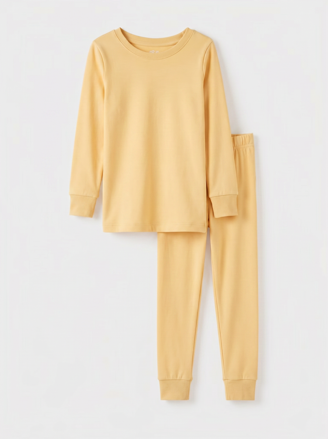 Solid Color Bamboo Two Piece Long Sleeve Pajama Set