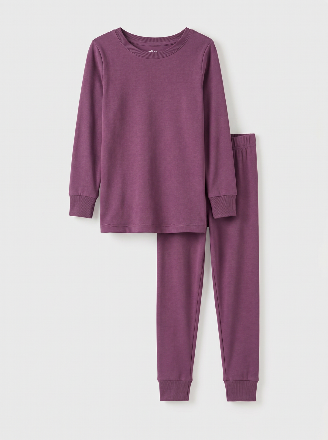 Solid Color Bamboo Two Piece Long Sleeve Pajama Set