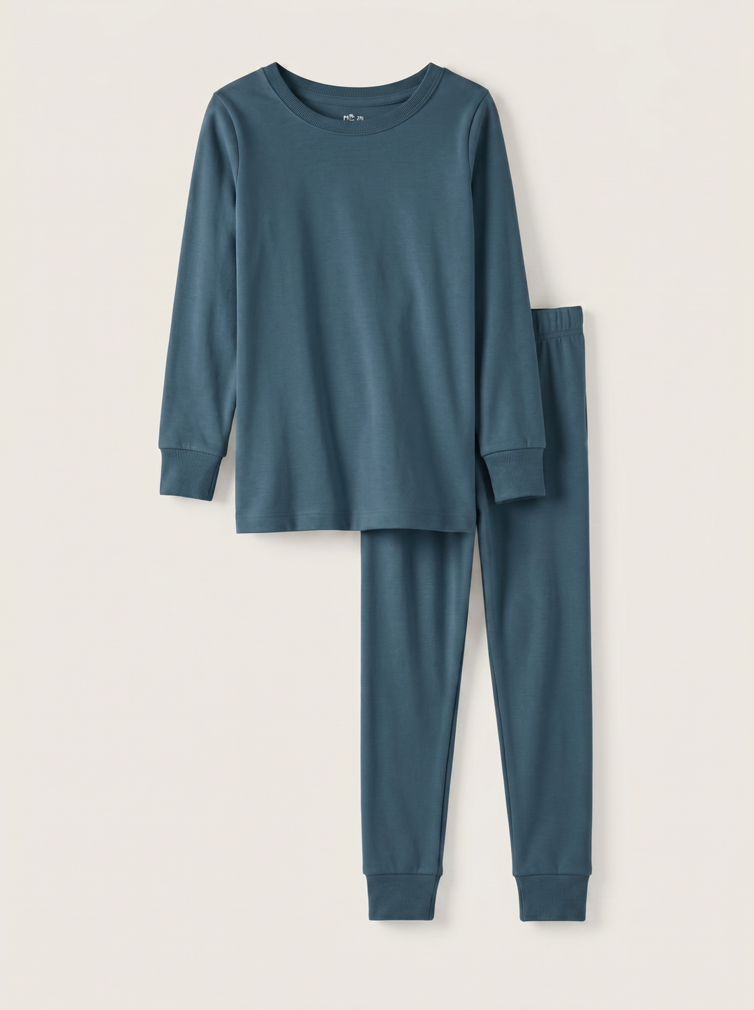 Solid Color Bamboo Two Piece Long Sleeve Pajama Set