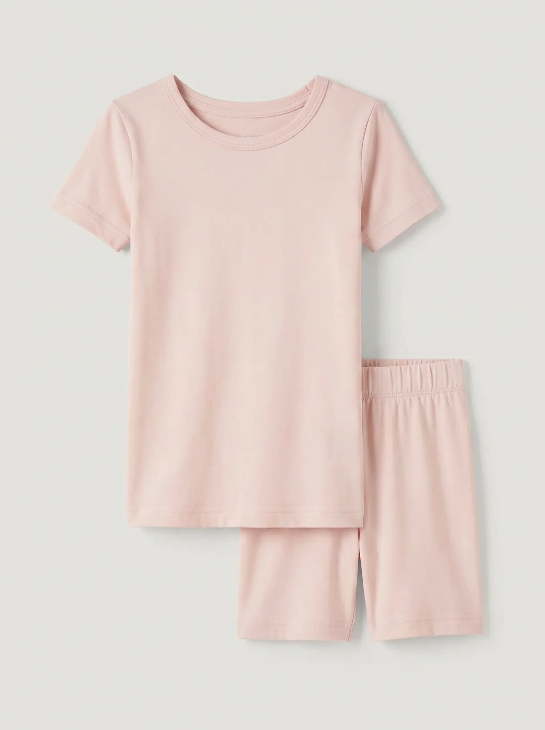Blush Bamboo Two Piece Short Sleeve Shorts Pajama Set
