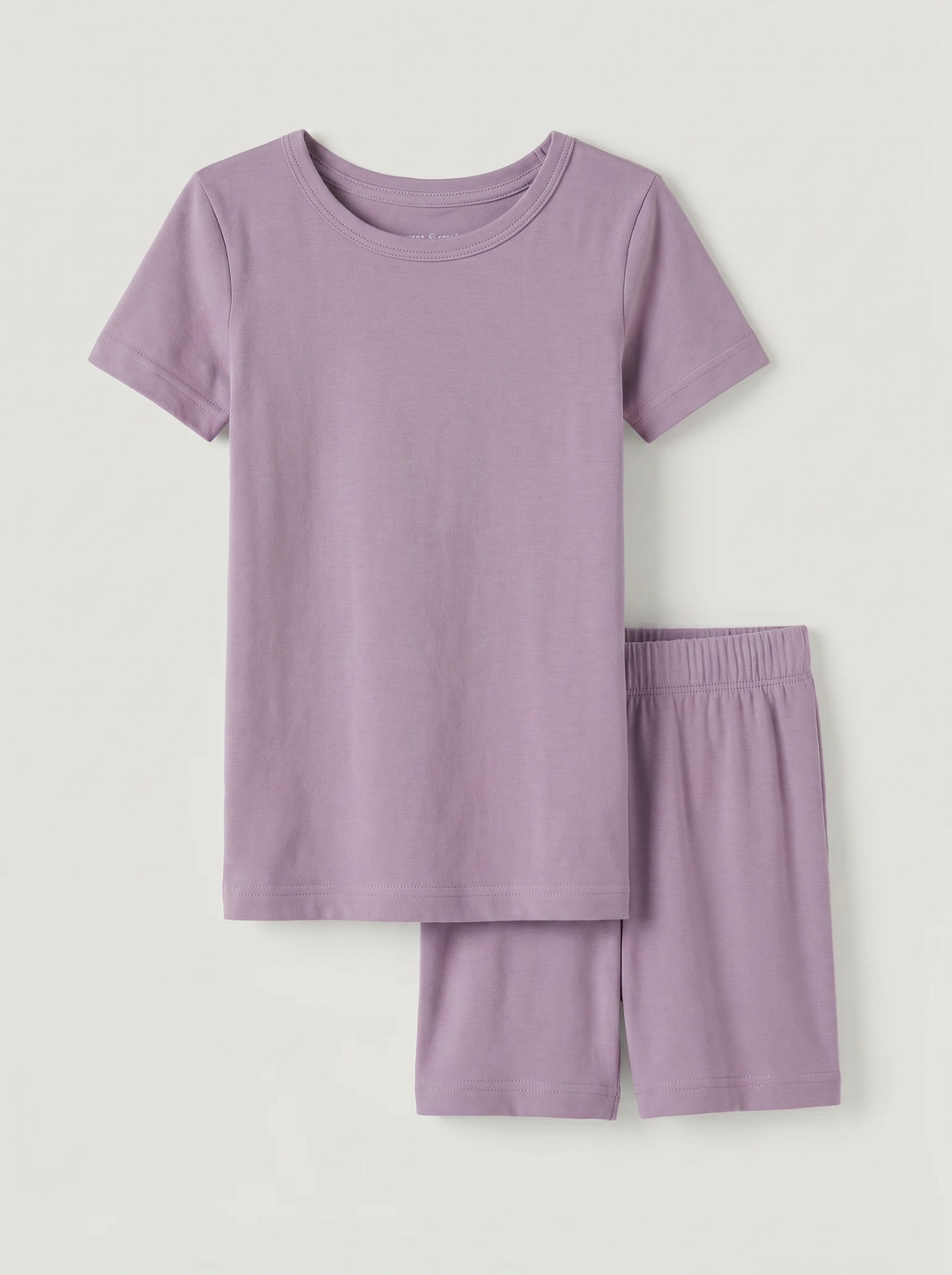 Solid Color Bamboo Two Piece Short Sleeve Short Pajama Set