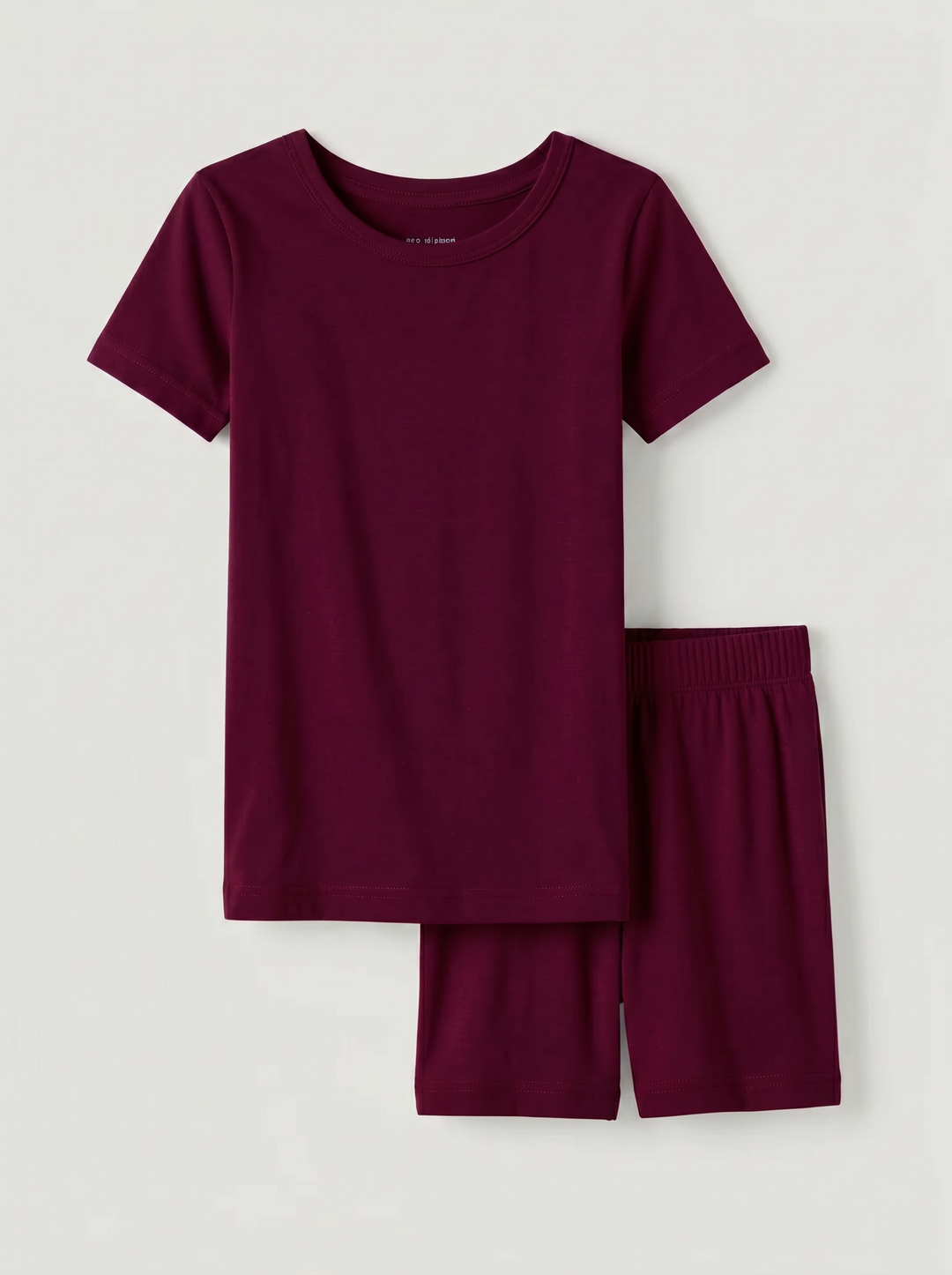 Solid Color Bamboo Two Piece Short Sleeve Short Pajama Set