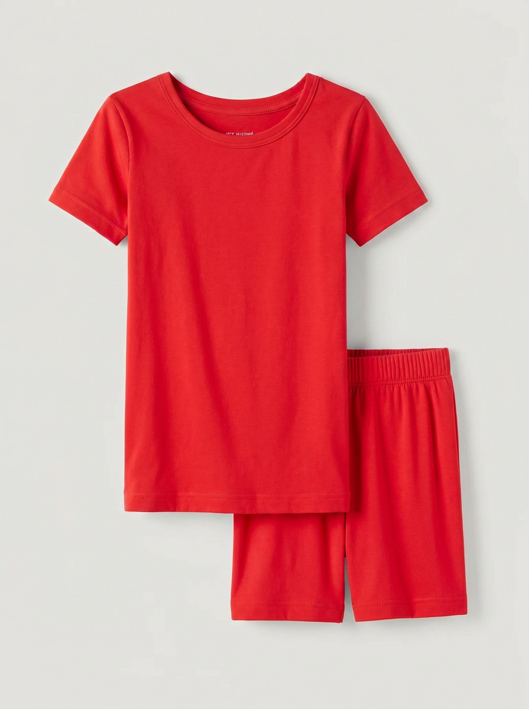 Solid Color Bamboo Two Piece Short Sleeve Short Pajama Set