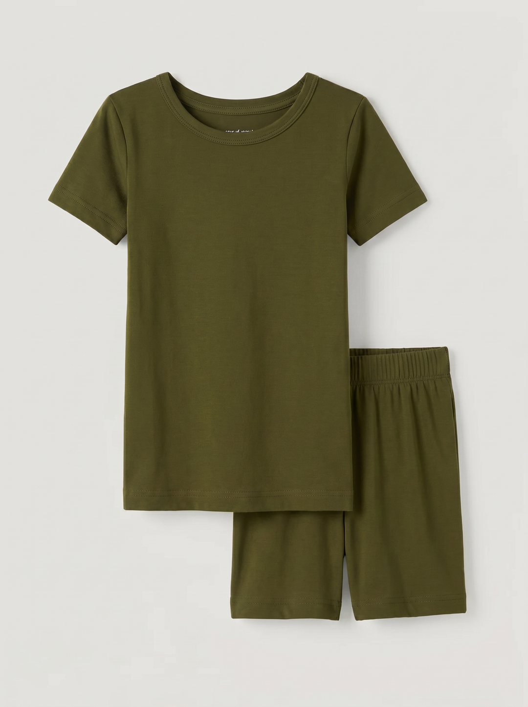 Solid Color Bamboo Two Piece Short Sleeve Short Pajama Set