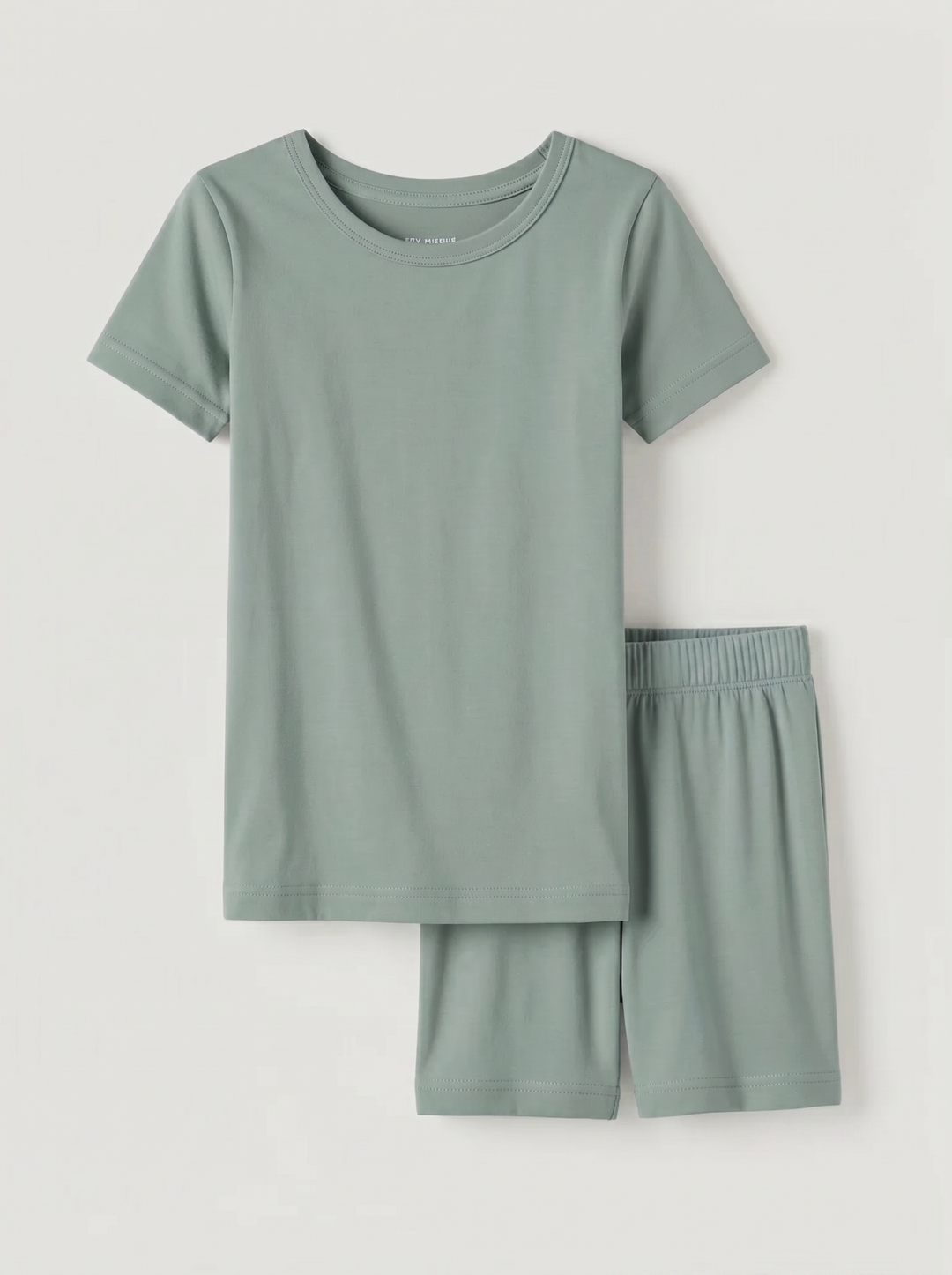 Solid Color Bamboo Two Piece Short Sleeve Short Pajama Set