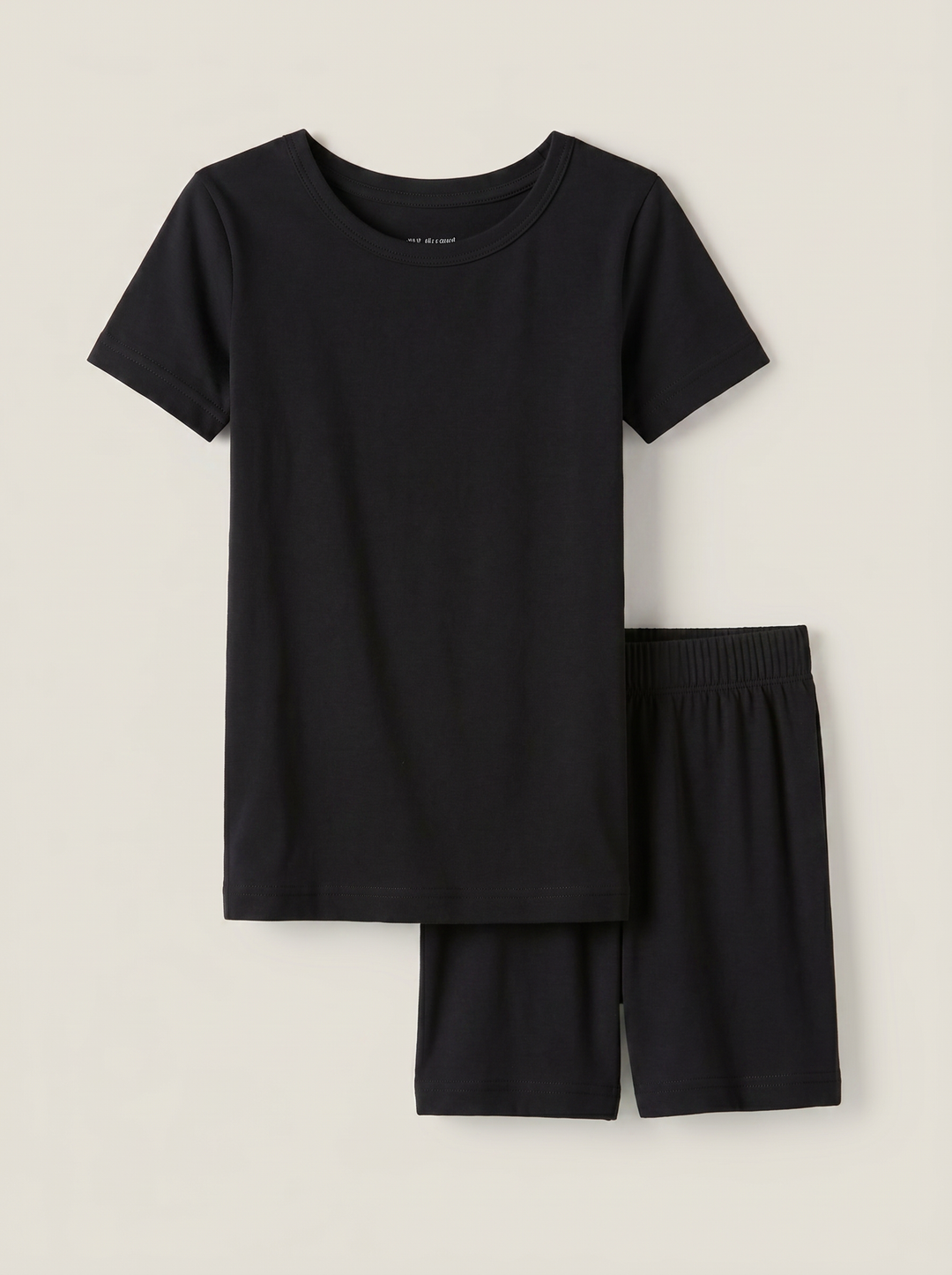 Solid Color Bamboo Two Piece Short Sleeve Short Pajama Set