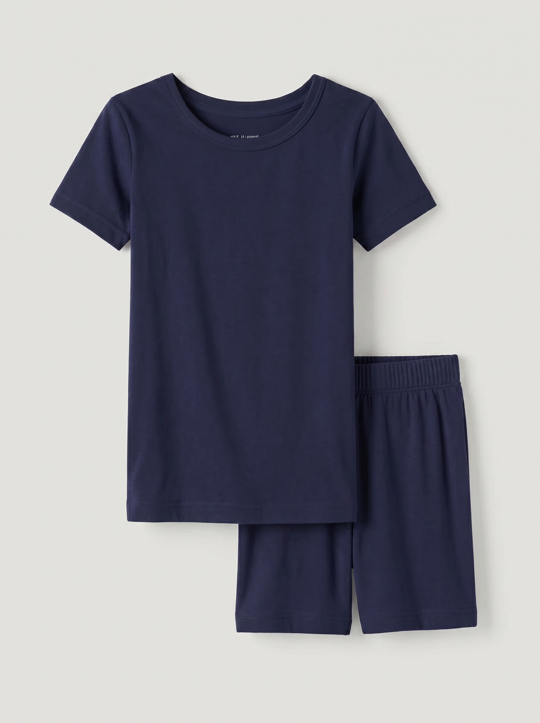 Solid Color Bamboo Two Piece Short Sleeve Short Pajama Set