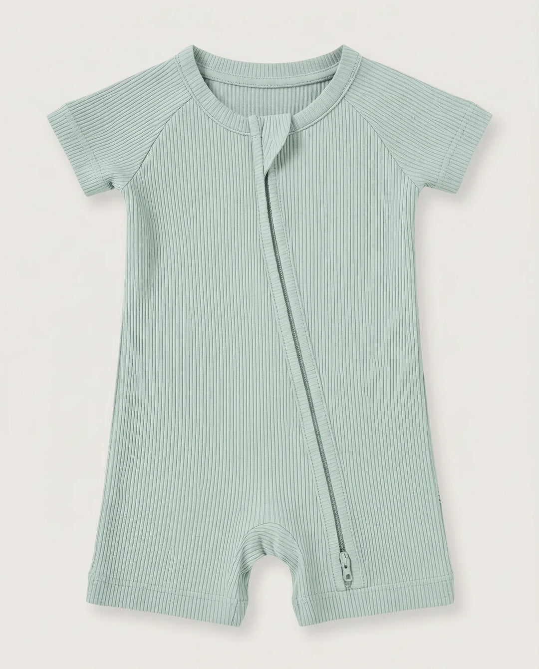 Sage Ribbed Bamboo Shorty Zippy
