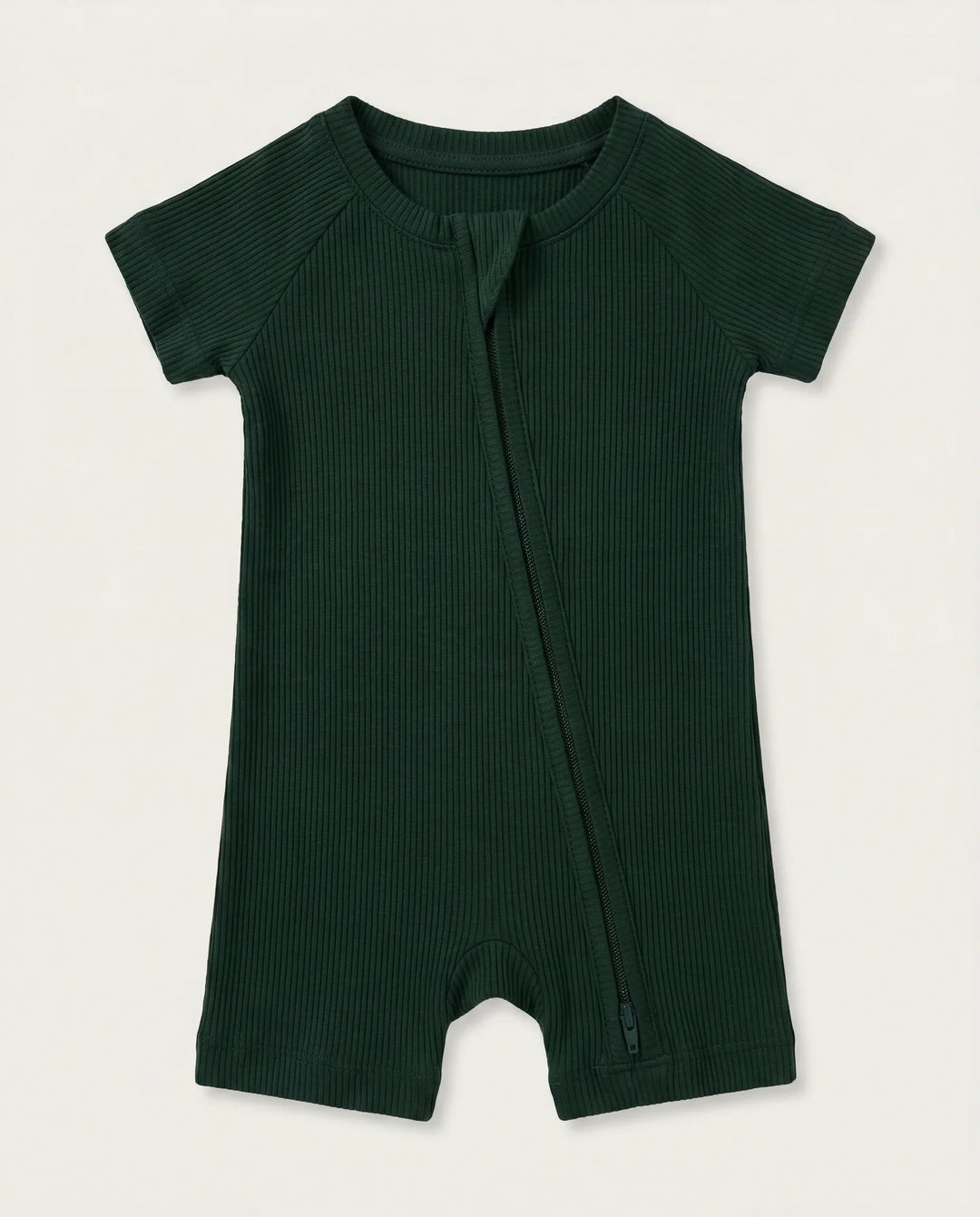 Forest Ribbed Bamboo Shorty Zippy