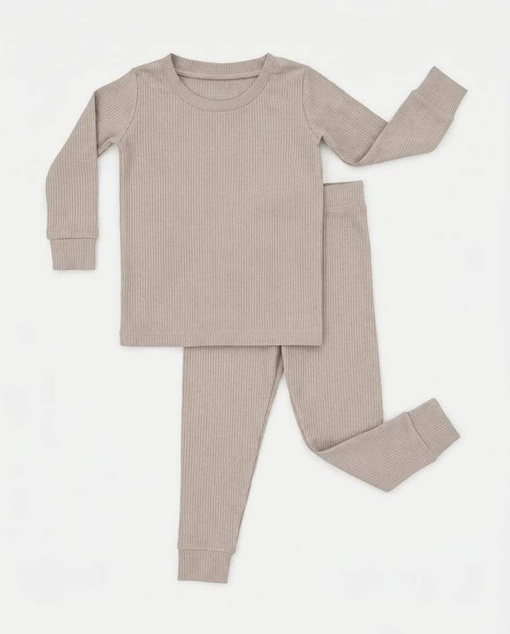 Ribbed Bamboo Two Piece Long Sleeve Pajama Set