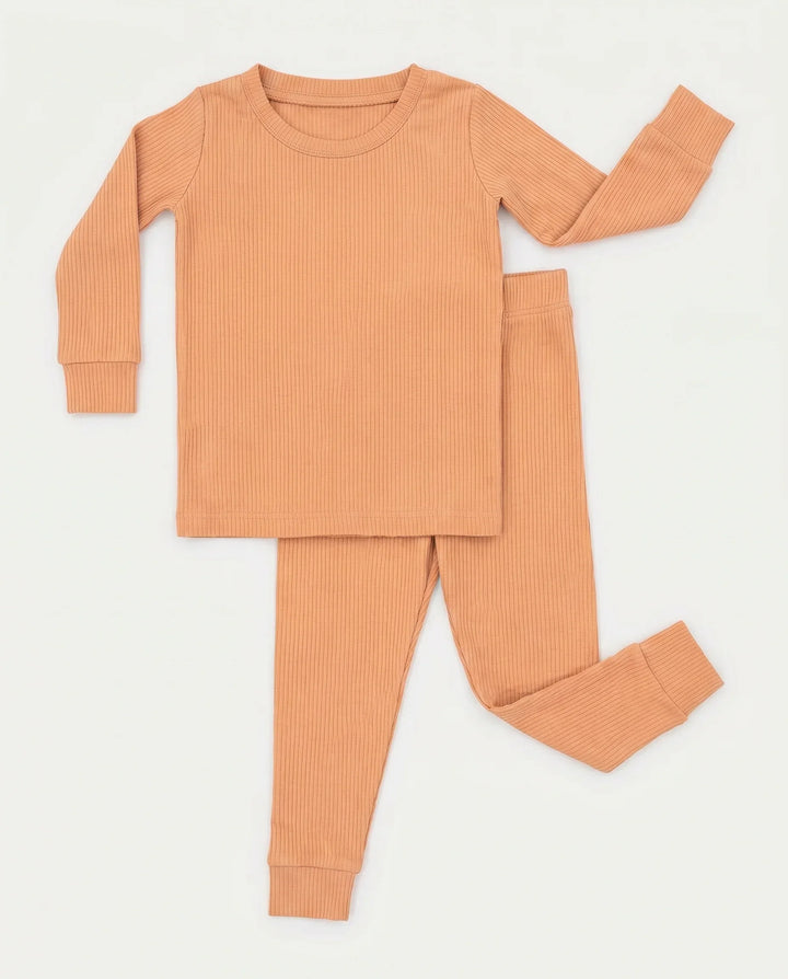 Ribbed Bamboo Two Piece Long Sleeve Pajama Set