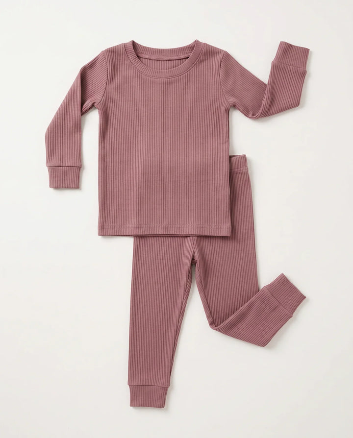 Ribbed Bamboo Two Piece Long Sleeve Pajama Set