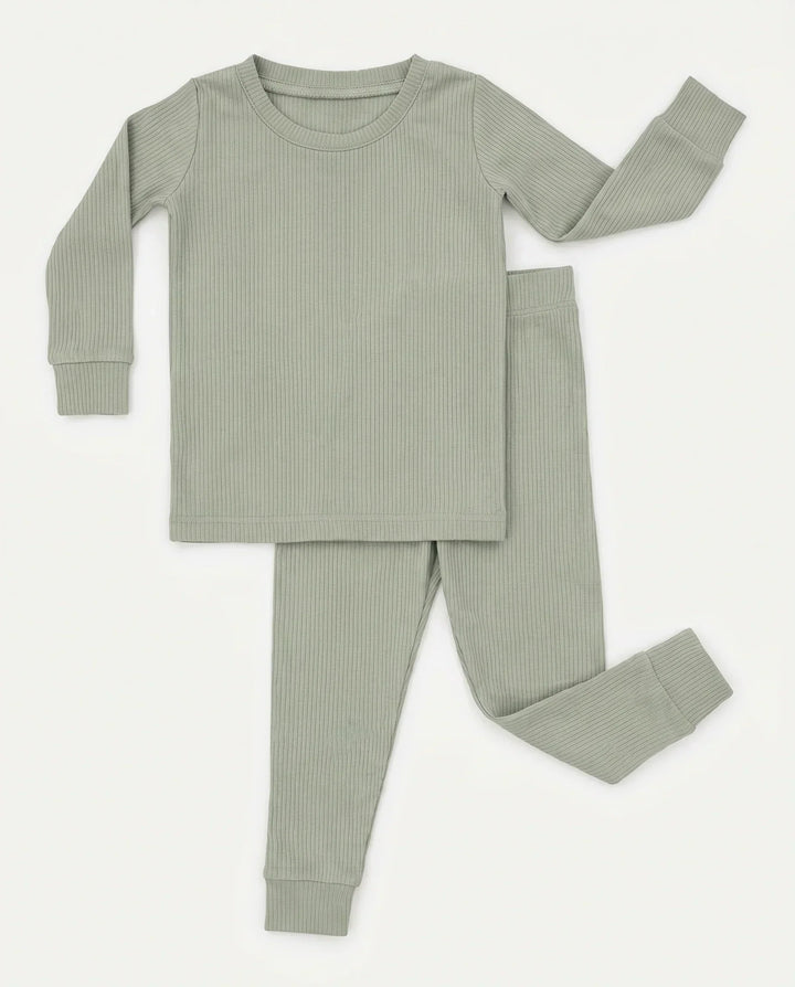 Ribbed Bamboo Two Piece Long Sleeve Pajama Set