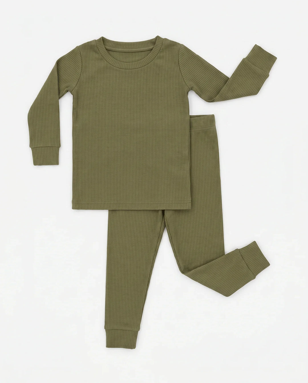 Ribbed Bamboo Two Piece Long Sleeve Pajama Set