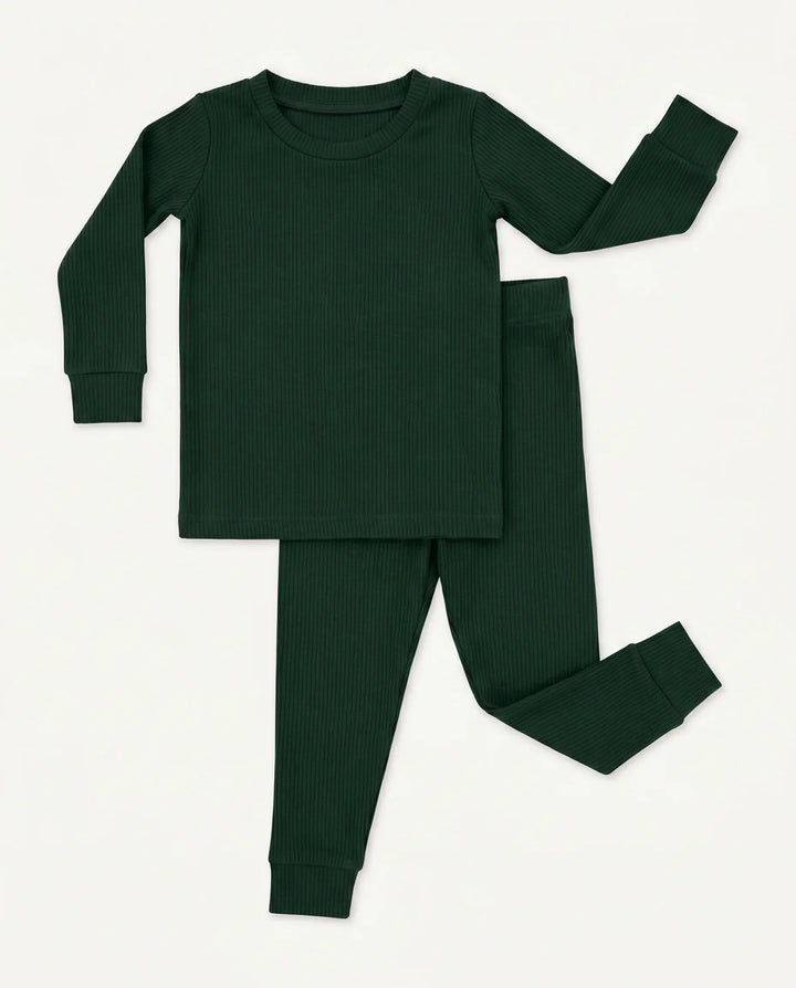 Ribbed Bamboo Two Piece Long Sleeve Pajama Set
