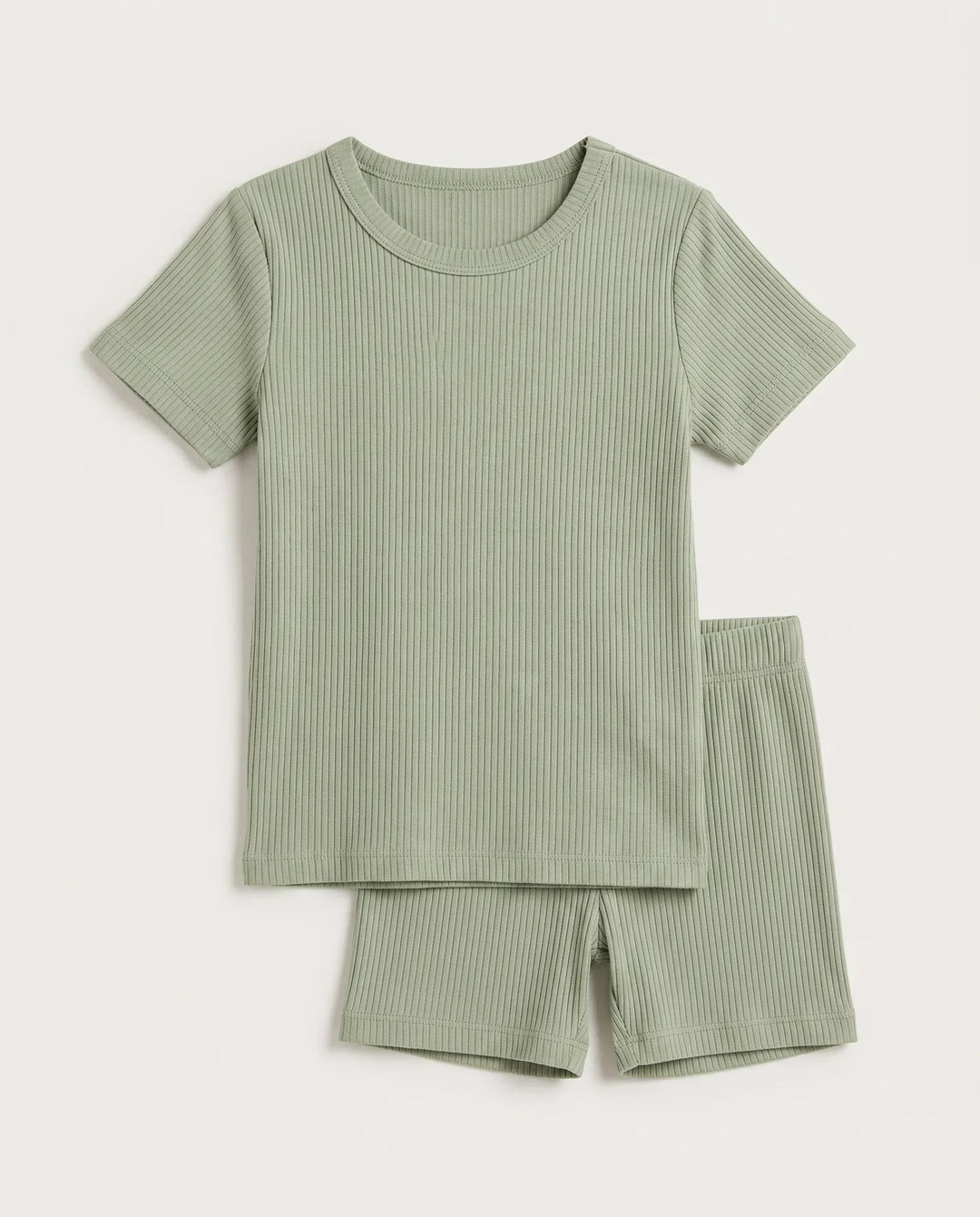 Ribbed Bamboo Two Piece Short Sleeve Pajama Set