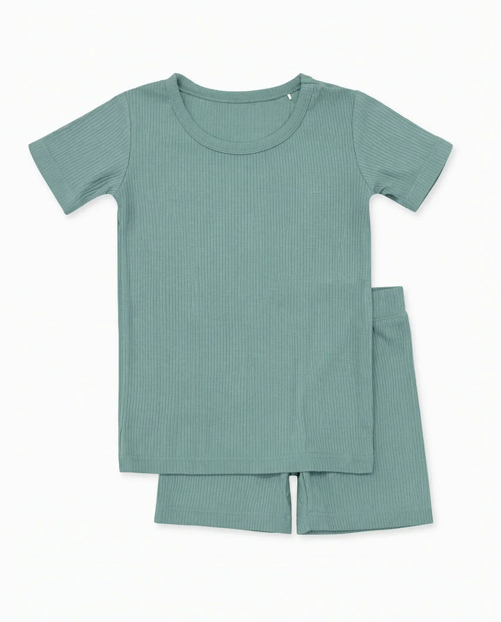 Ribbed Bamboo Two Piece Short Sleeve Pajama Set