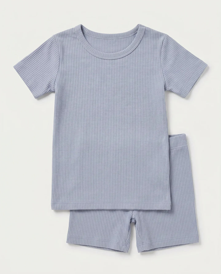 Ribbed Bamboo Two Piece Short Sleeve Pajama Set
