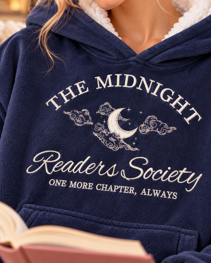 Late Night Reader Club Embroidered Blanket Hoodie