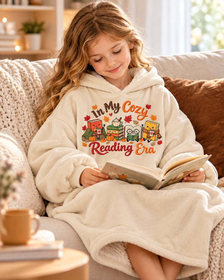 In My Cozy Reading Era Bamboo Blanket Hoodie