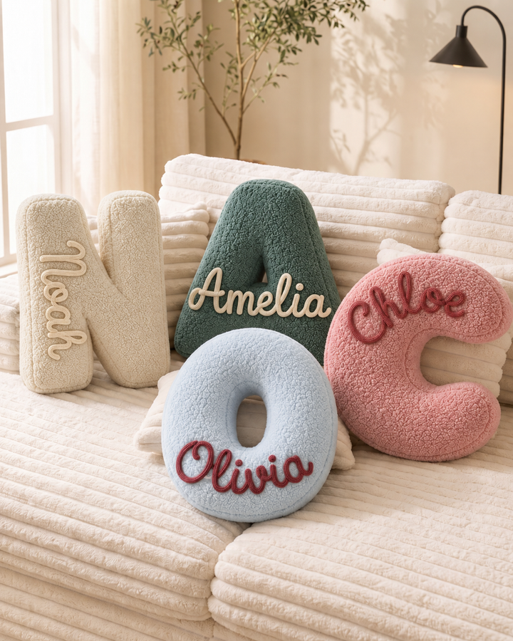 Cozy Initial Custom Letter Pillow