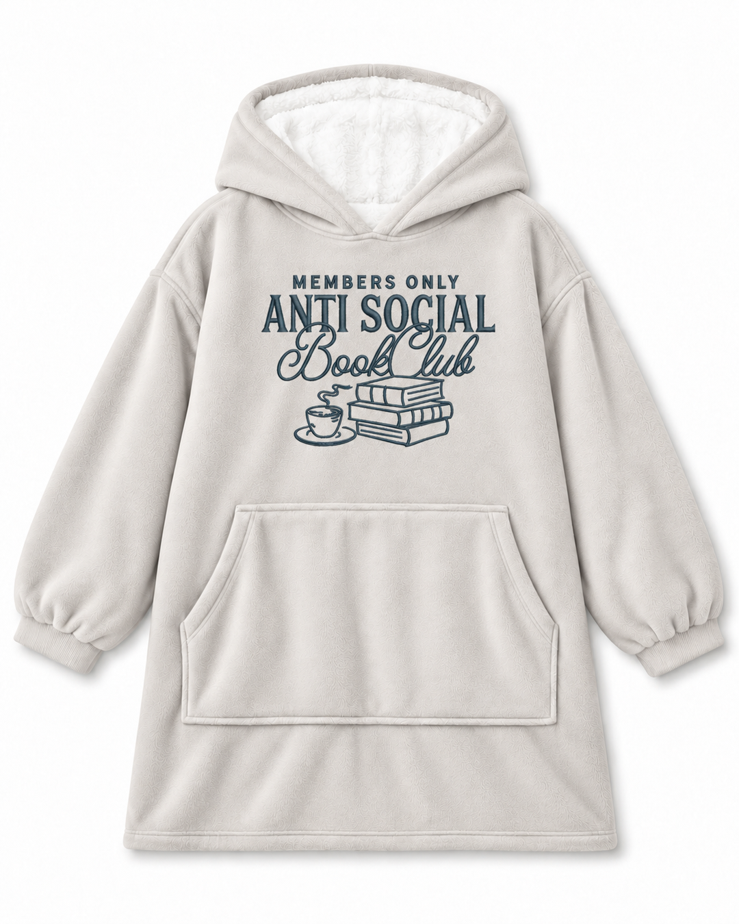 Anti-Social Book Club Embroidered Blanket Hoodie