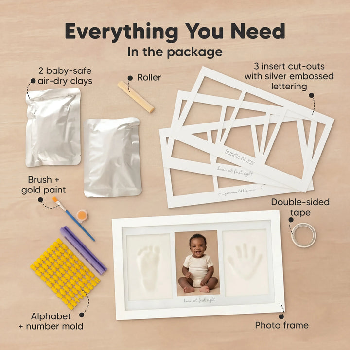 Baby Handprint & Footprint Keepsake Duo Frame