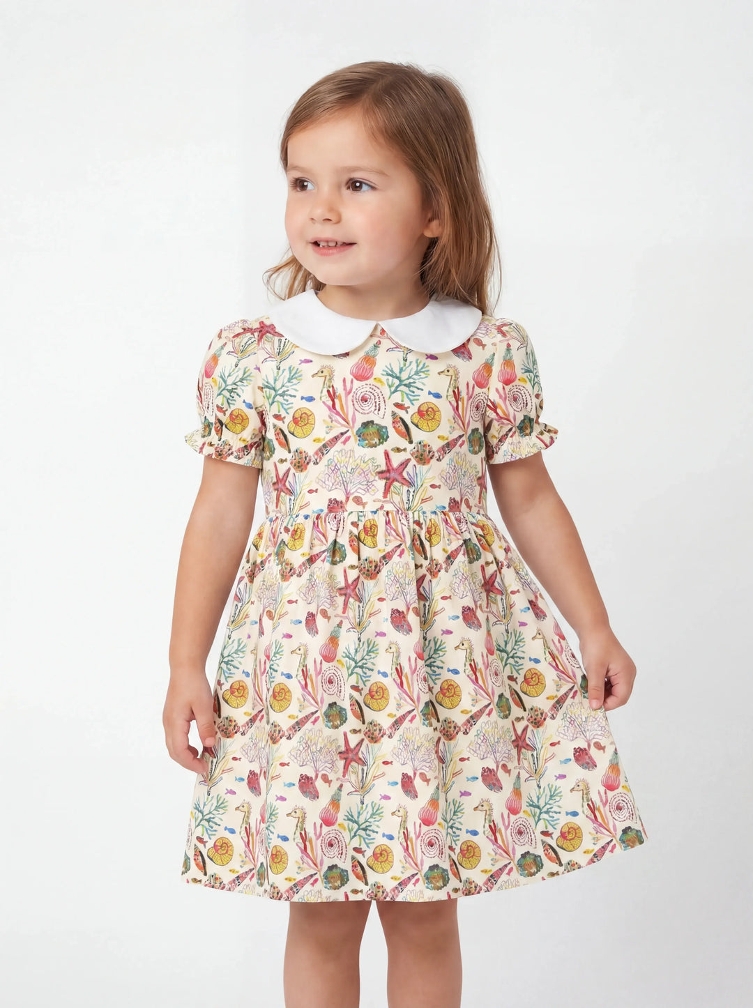 Tropical Reef Whimsy Bamboo Peter Pan Collar Dress