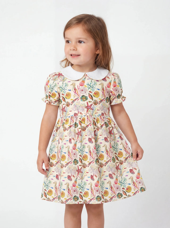 Tropical Reef Whimsy Bamboo Peter Pan Collar Dress