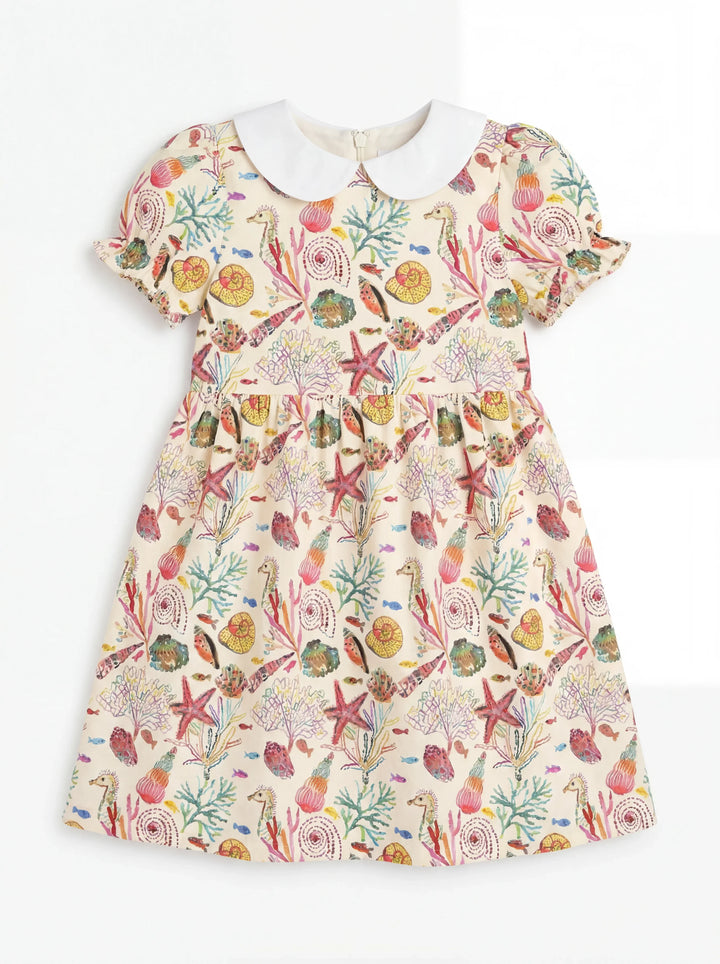 Tropical Reef Whimsy Bamboo Peter Pan Collar Dress