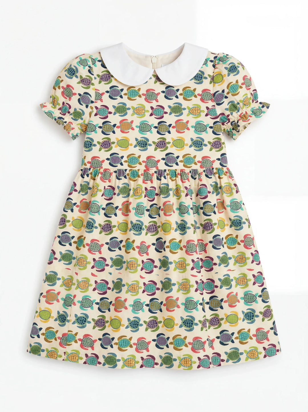 Happy Turtle Parade Bamboo Peter Pan Collar Dress