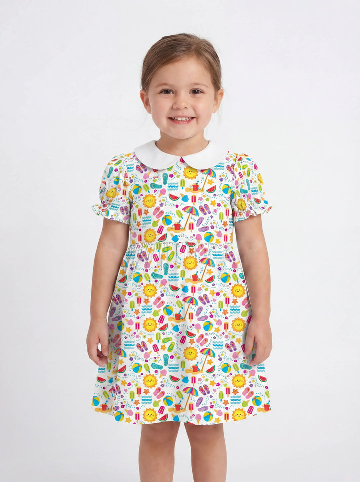 Sunshine Splash Party Bamboo Peter Pan Collar Dress
