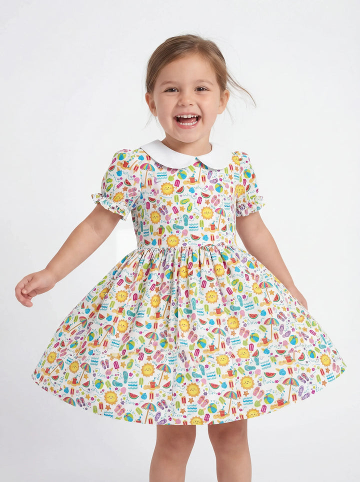 Sunshine Splash Party Bamboo Peter Pan Collar Dress