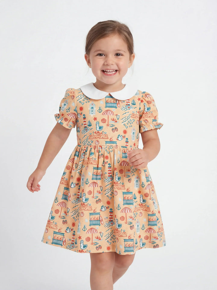Seaside Storybook Days Bamboo Peter Pan Collar Dress