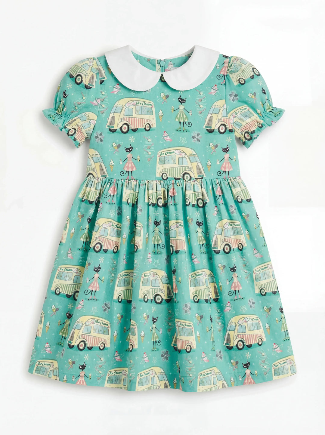 Sweet Scoops & Stripes Bamboo Peter Pan Collar Dress