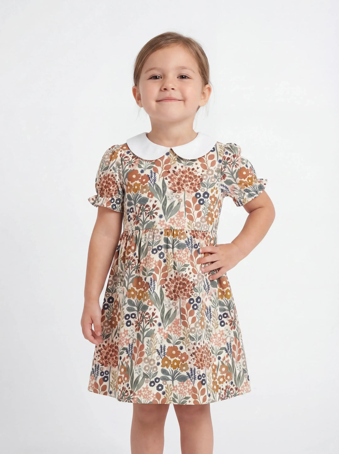 Autumn Meadow Botanicals Bamboo Peter Pan Collar Dress