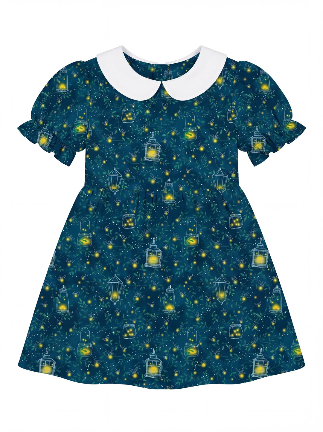 Firefly Lantern Night Bamboo Peter Pan Collar Dress