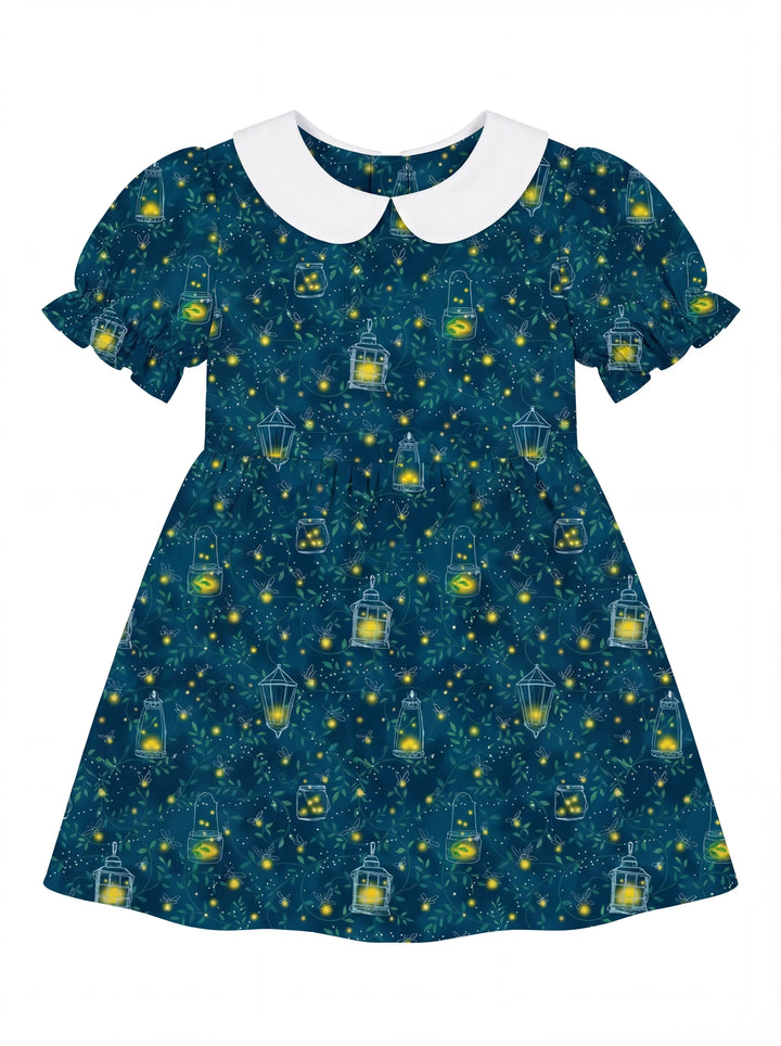 Firefly Lantern Night Bamboo Peter Pan Collar Dress
