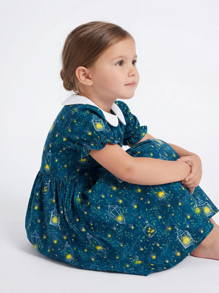 Firefly Lantern Night Bamboo Peter Pan Collar Dress