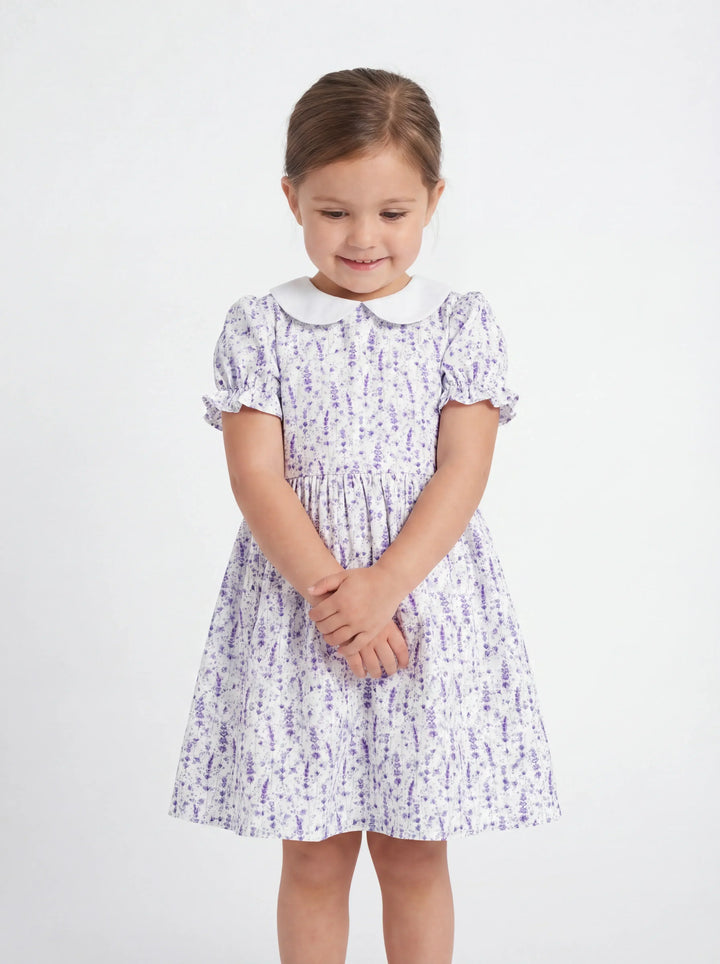 Lavender Meadow Whisper Bamboo Peter Pan Collar Dress