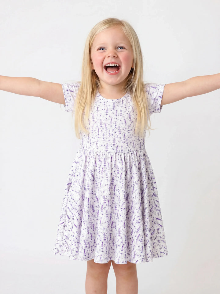 Lavender Meadow Whisper Bamboo Twirl Dress
