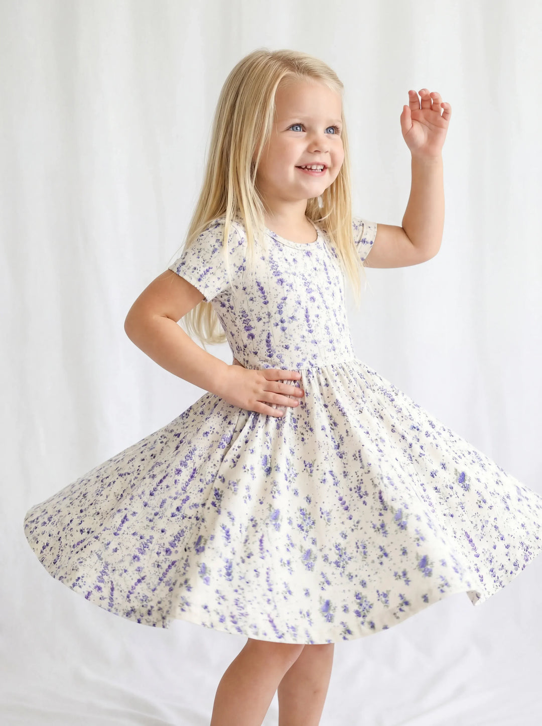 Lavender Meadow Whisper Bamboo Twirl Dress