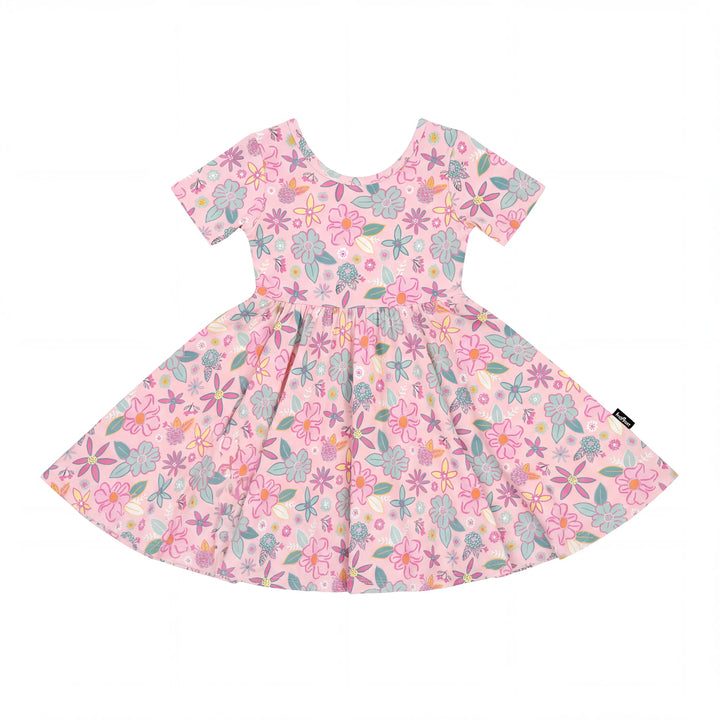 Cute Colorful Flowers Ditsy Bamboo Twirl Dress